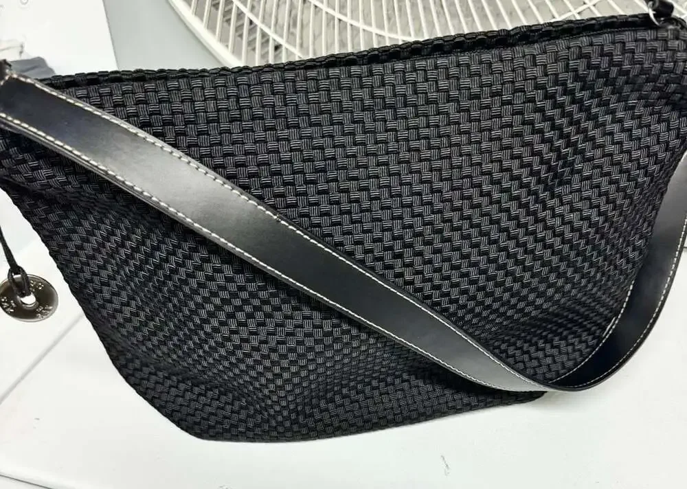 The Sak Black Woven Corded Shoulder Bag